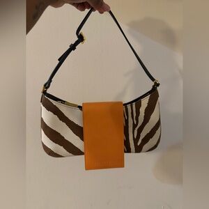 Jacquemus Brown and White Bag with Orange Accent